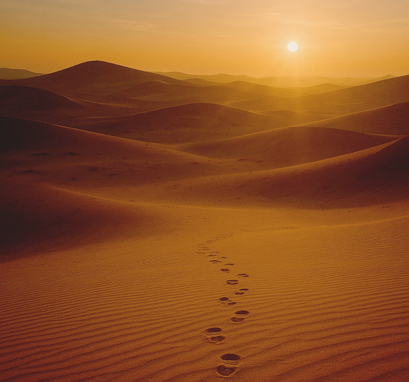 Neujahsretreat mit Aziz in der Akademie-Lichtung 7 footsteps in the desert Aziz Web